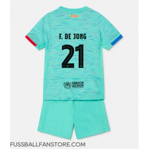 Barcelona Frenkie de Jong #21 Replik 3rd trikot Kinder 2023-24 Kurzarm (+ Kurze Hosen)
